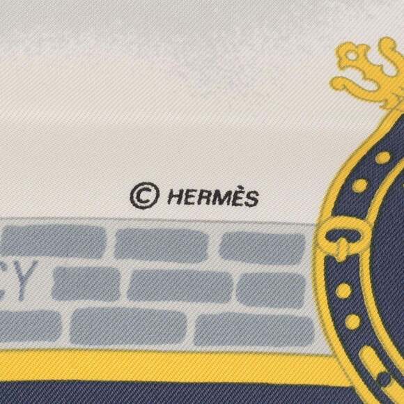 HERMES Blue Silk Scarf - Picture 2 of 7